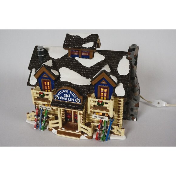 Department 56 Snow Village Birch Run Ski Chalet #54882 Lighted Retired 1999 - Picture 1 of 11